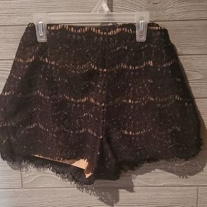 Express nude lace dress shorts, size L